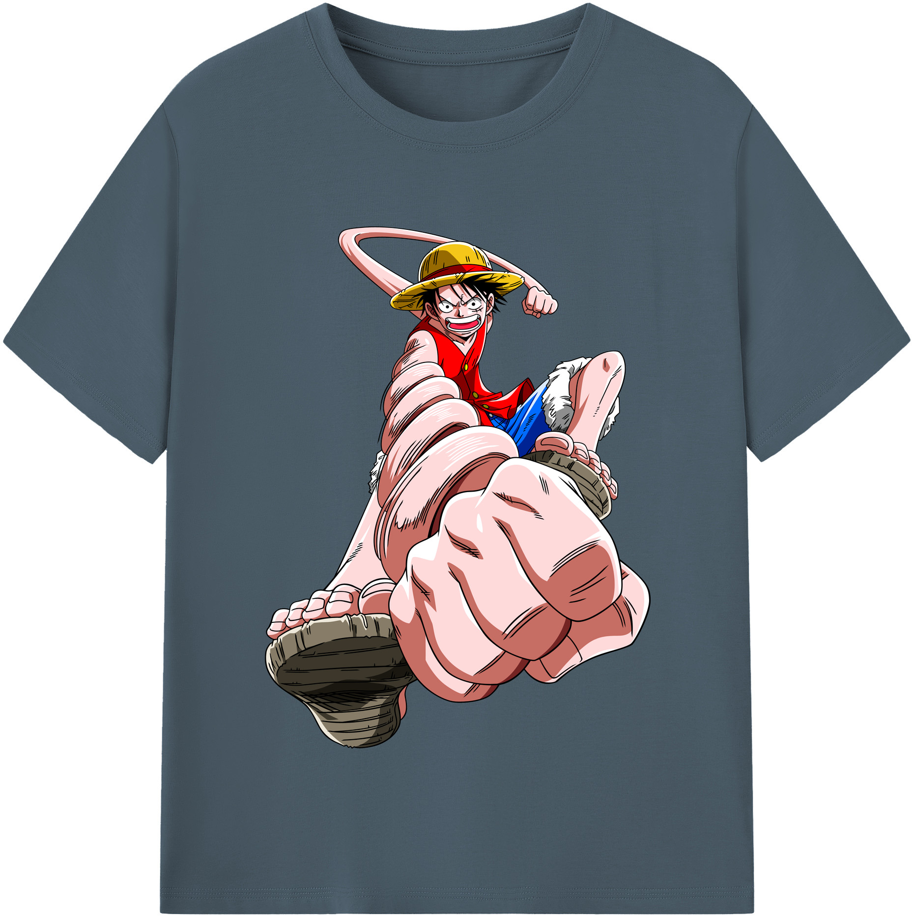 ワンピース モンキー・D・ルフィ ONE PIECE Monkey D. Luffy 綿100％半袖Tシャツ（フロントプリント）